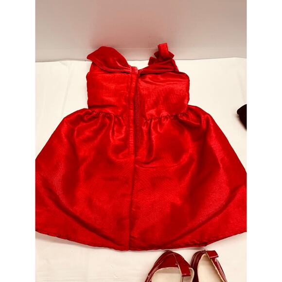 American Girl Doll Rosy Red Outfit with Dress, Leotards and Shoes - Picture 6 of 7